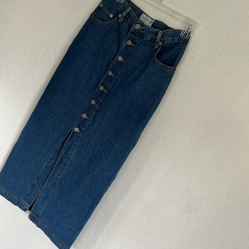 Jay Jacobs Vintage Boho Denim Skirt by Jay Jacobs  Straight Cut Y2K beth Dutton - Picture 11 of 13